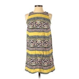 ANN TAYLOR LOFT Yellow Floral Pattern Casual Dress SMALL